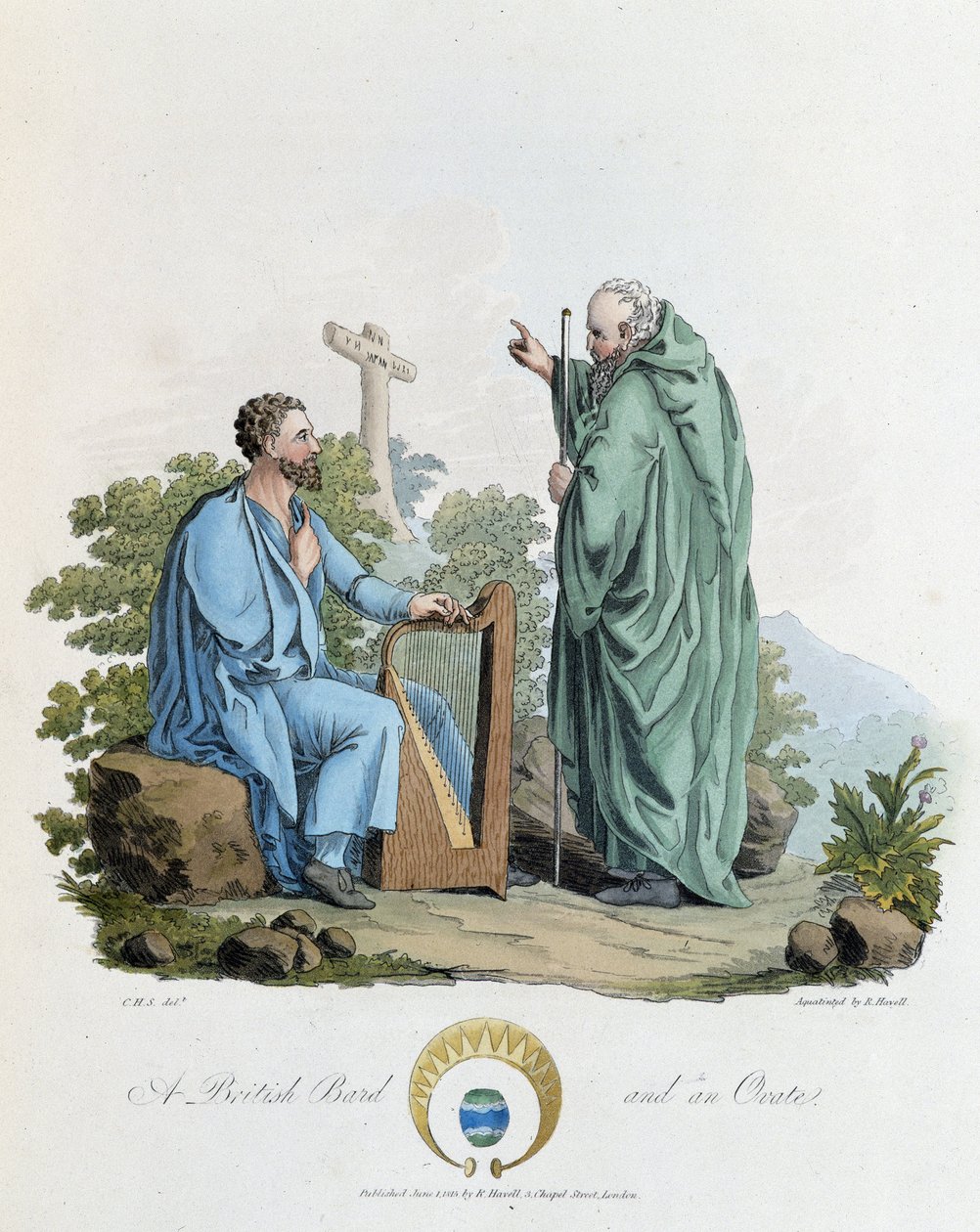 Irish and Bard - i "" keltere og gotere, skikke hos indbyggerne på de britiske øer i det tidlige 6. århundrede og de gotiske nationer på vestkysten af Østersøen"", af S.R. Meyrick og Ch. Smith af English School