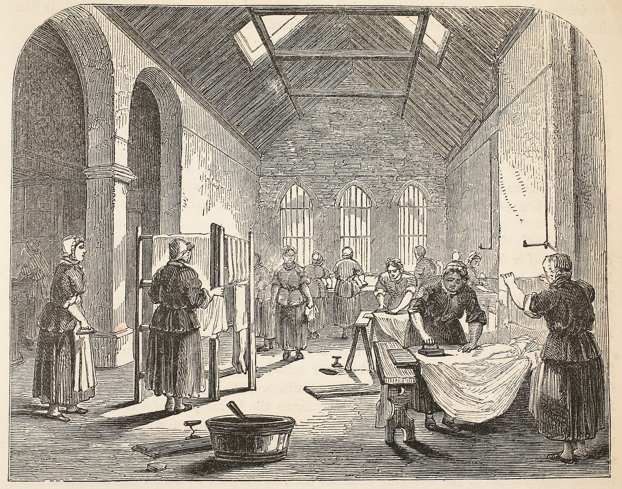Strygerum i Brixton Prison, illustration fra The Criminal Prisons of London og Scenes from Prison Life af Henry Mayhew og John Binny, pub. 1862 af English School