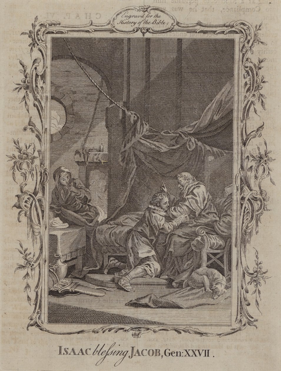 Isak velsigner Jakob (gravering) af English School