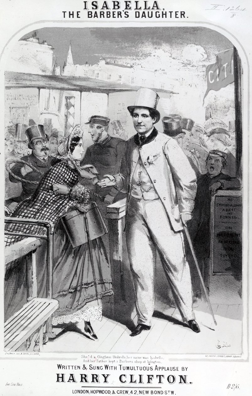 Isabella the Barbers Daughter, reklame for Harry Cliftons musik, 1865 af English School