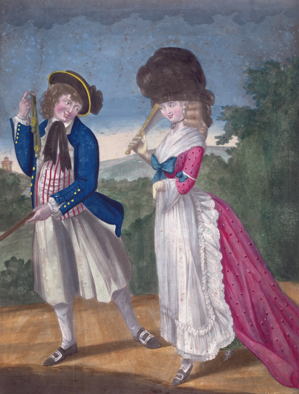 Jack Oakham kaster et signal for en forlovelse ud, 1781 af English School