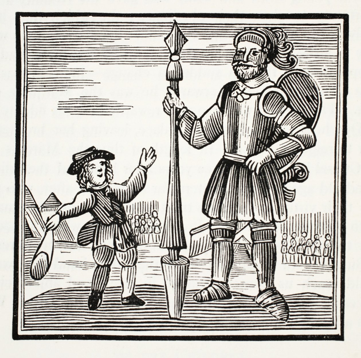 Jack and the Giant, illustration fra Chap-books of the Eighteenth Century af John Ashton, pub. 1882 af English School