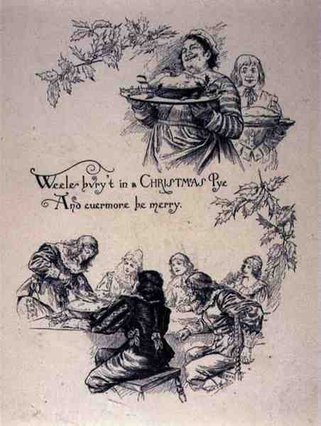 Julescene i jacobinsk stil (litografi) af English School