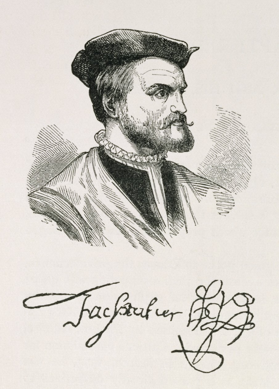 Jacques Cartier (1491-1557) illustration fra bind IV af 