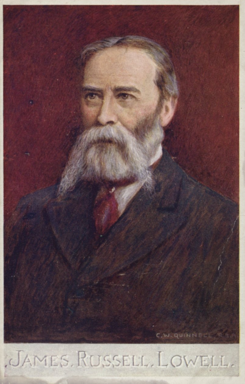 James Russell Lowell (1819-1891), amerikansk digter og diplomat (farvelitografi) af English School