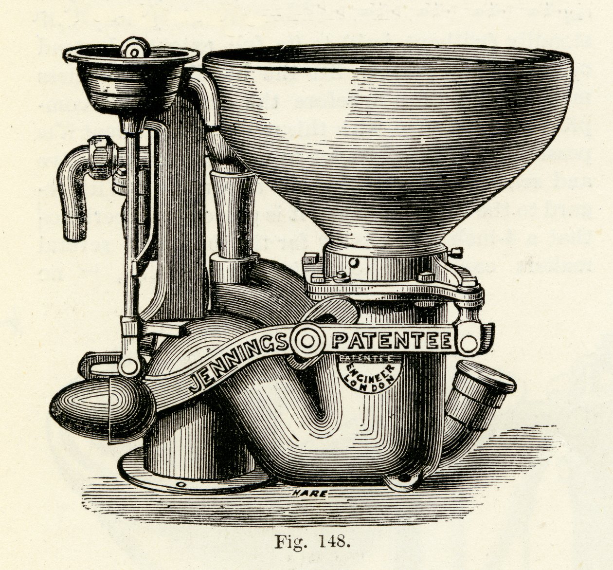 Jennings forbedrede Bramah ventilskab, 1870 af English School