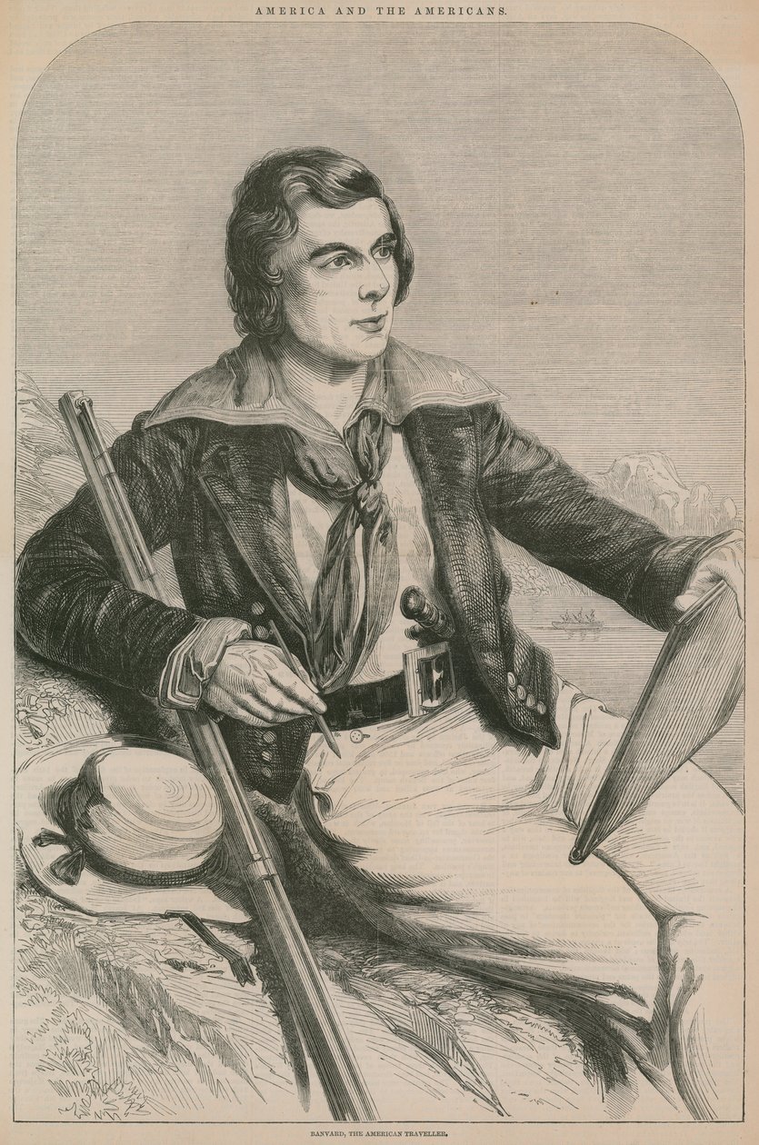 John Banvard, den amerikanske rejsende (kobberstik) af English School