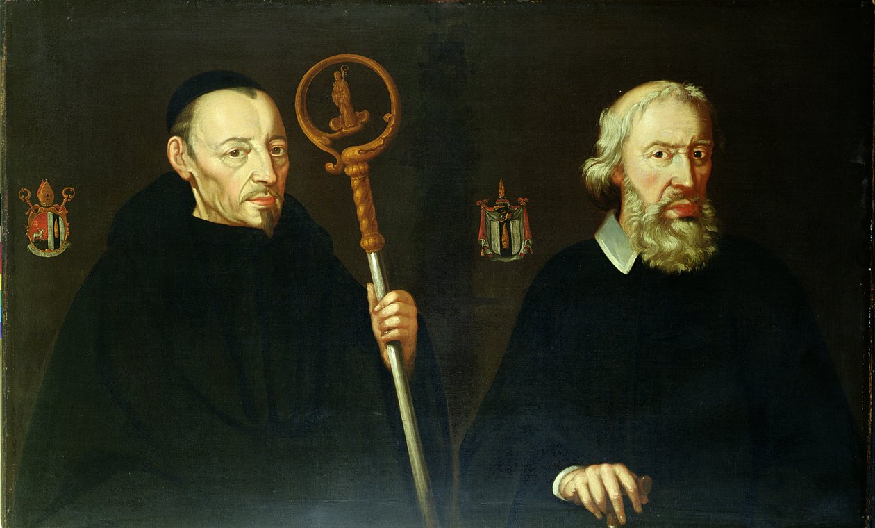 John Placid (1599-1681) og hans bror Sir Thomas Gascoigne, 2. Baronet (ca. 1593-1686) (olie på lærred) af English School