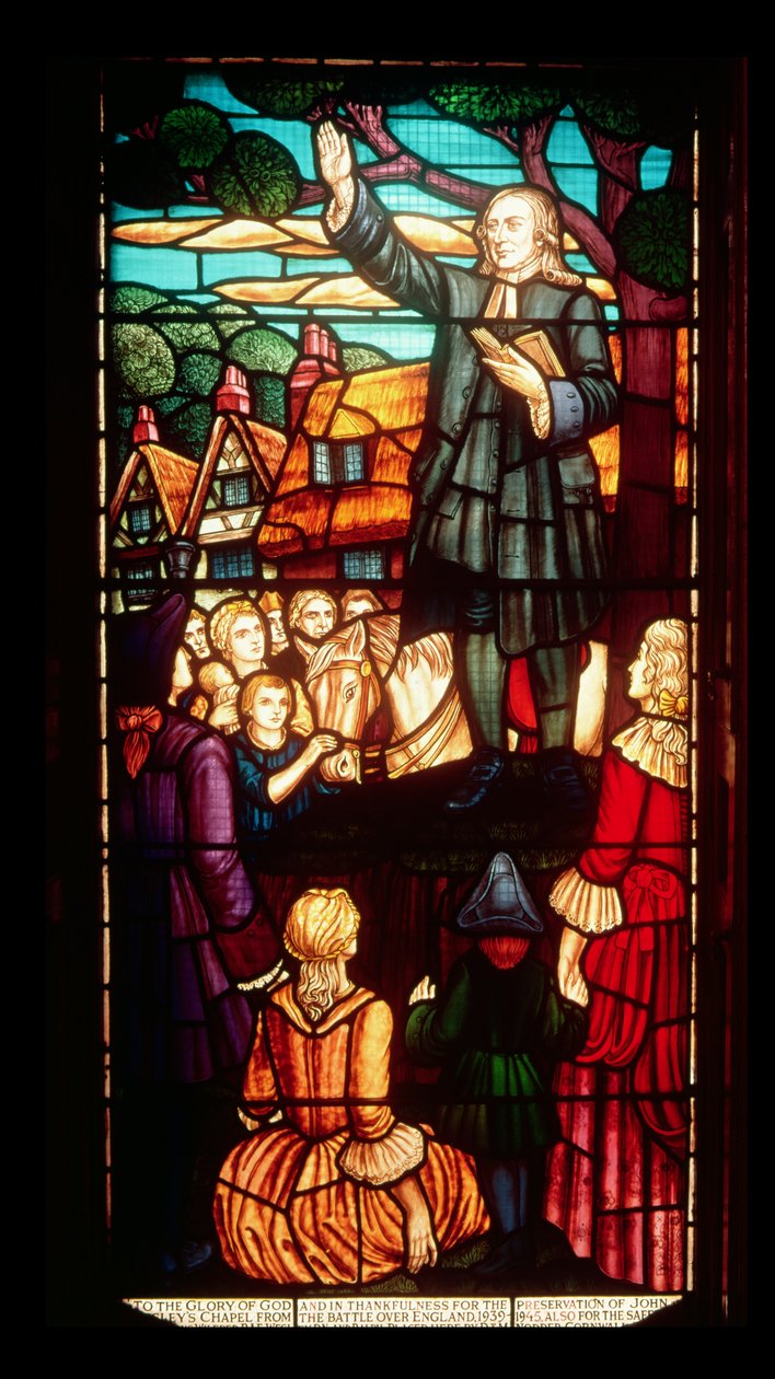 John Wesley (1703-91) Prædiker evangelierne i England, ca. 1890 af English School