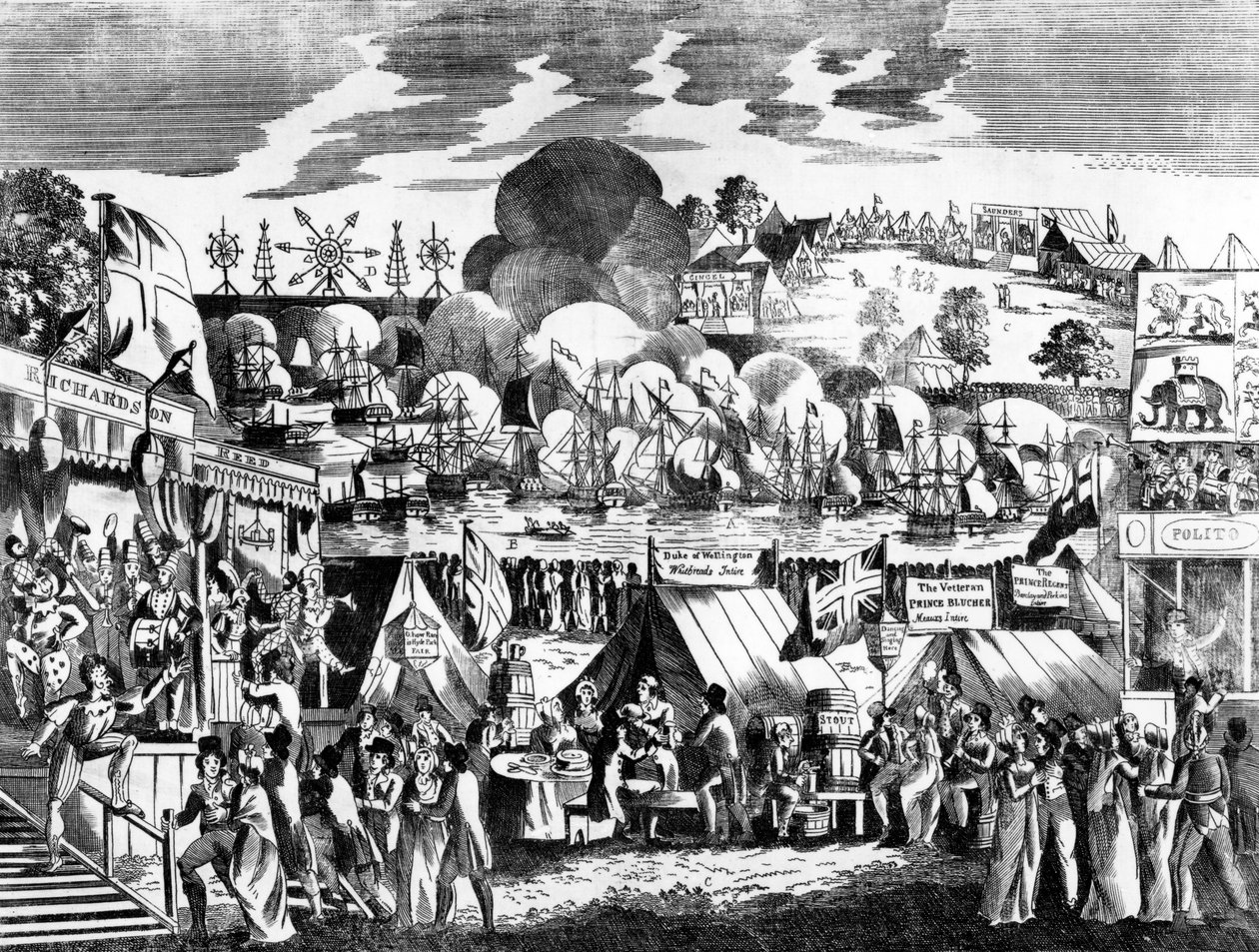 Jubilæumsmesse i Hyde Park, 1814 af English School