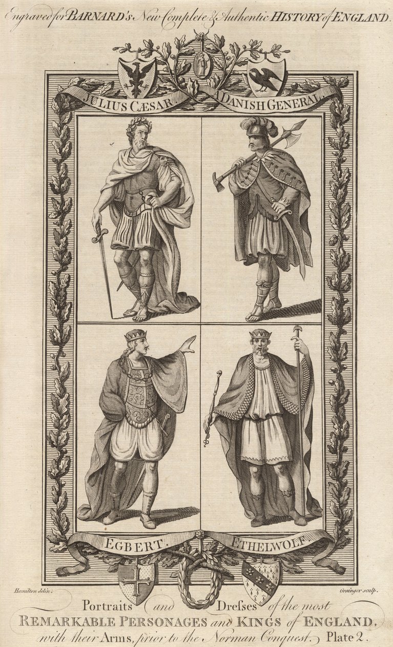Julius Cesar, A Danish General, Egbert and Ethelwolf, illustration fra 