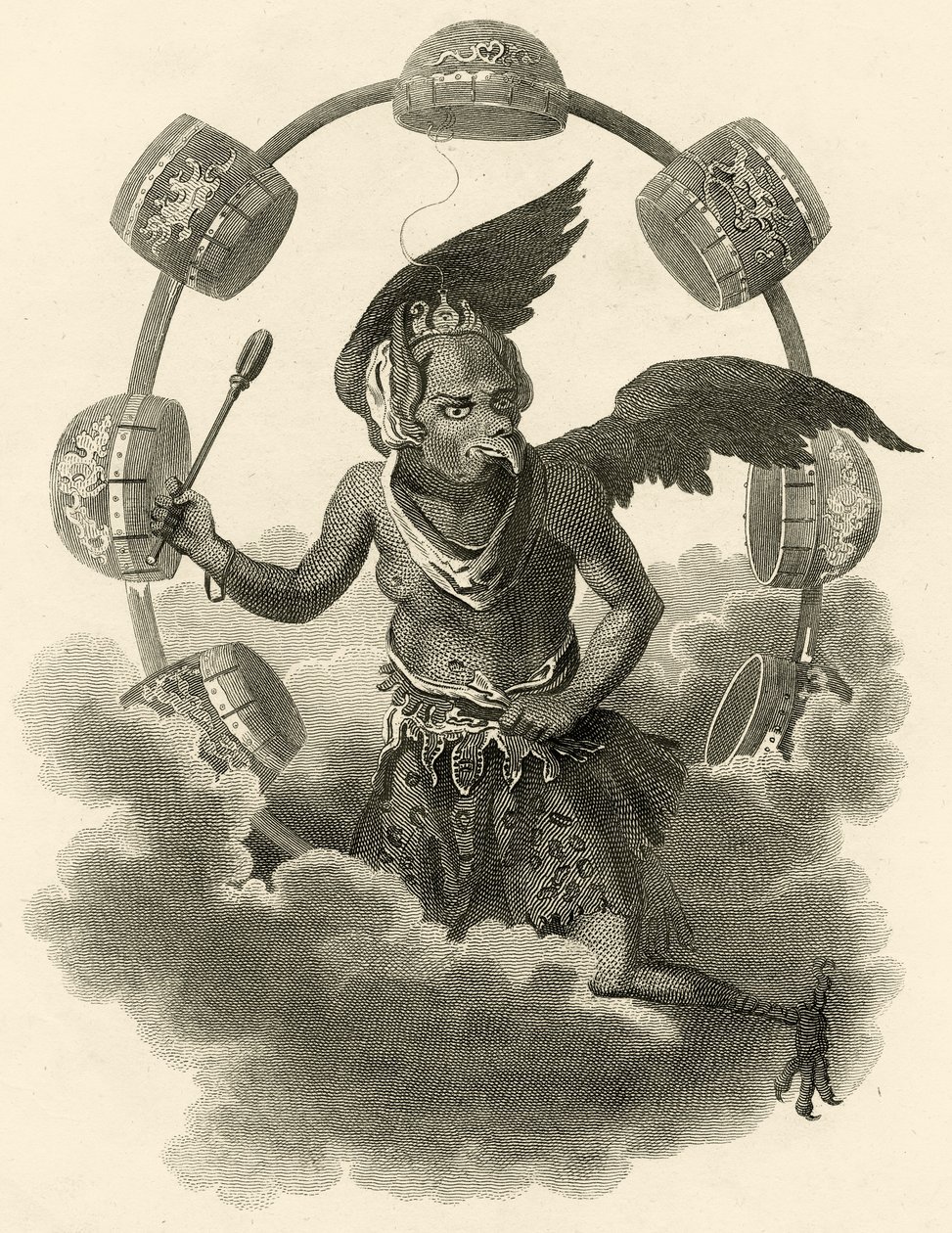 Jupiter, et kinesers idol, illustration fra Verden: eller universets nuværende tilstand, der er en generel og komplet samling af moderne rejser og rejser, af Cavendish Pelham, udgivet af English School