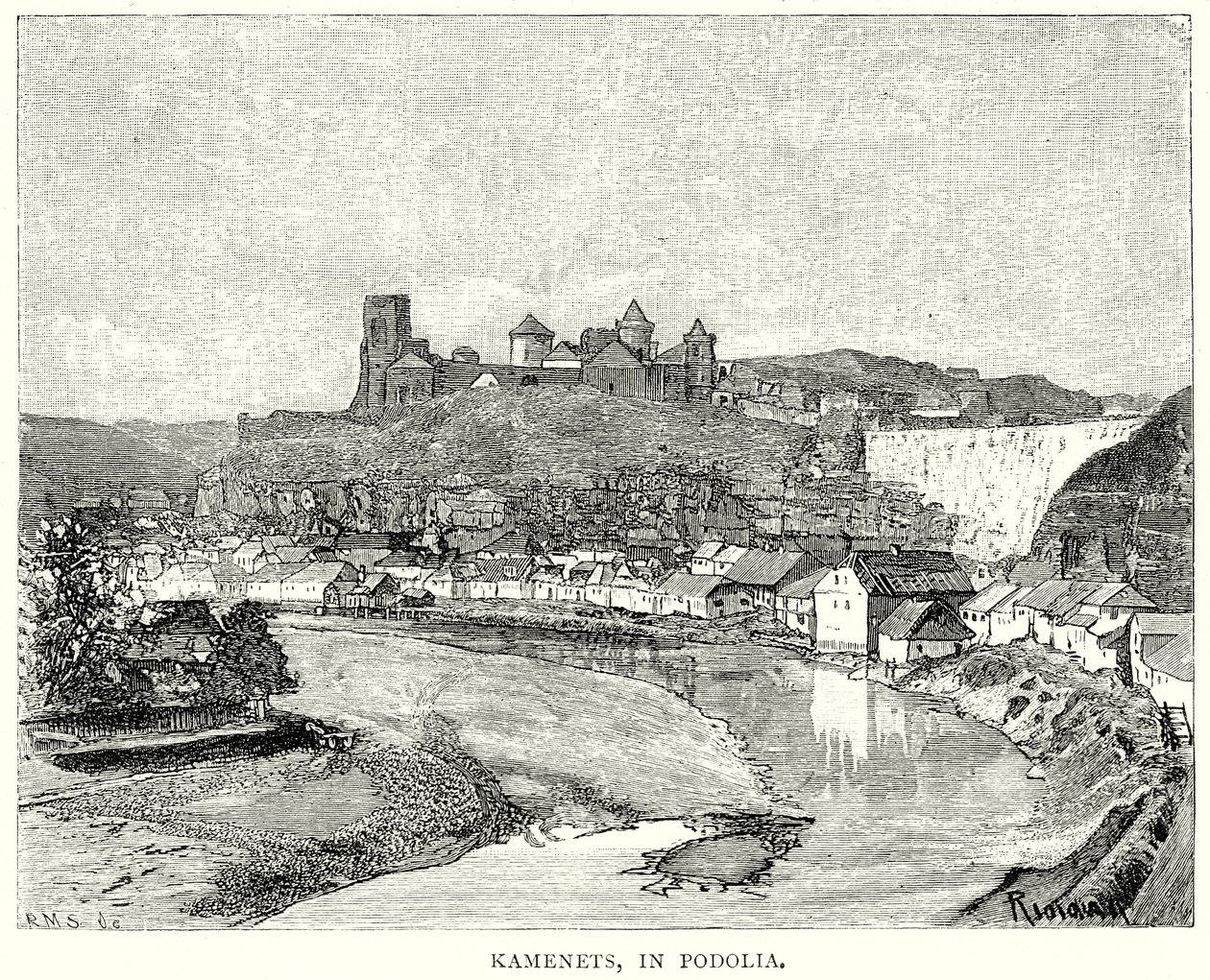 Kamenets, i Podolien (kobberstik) af English School