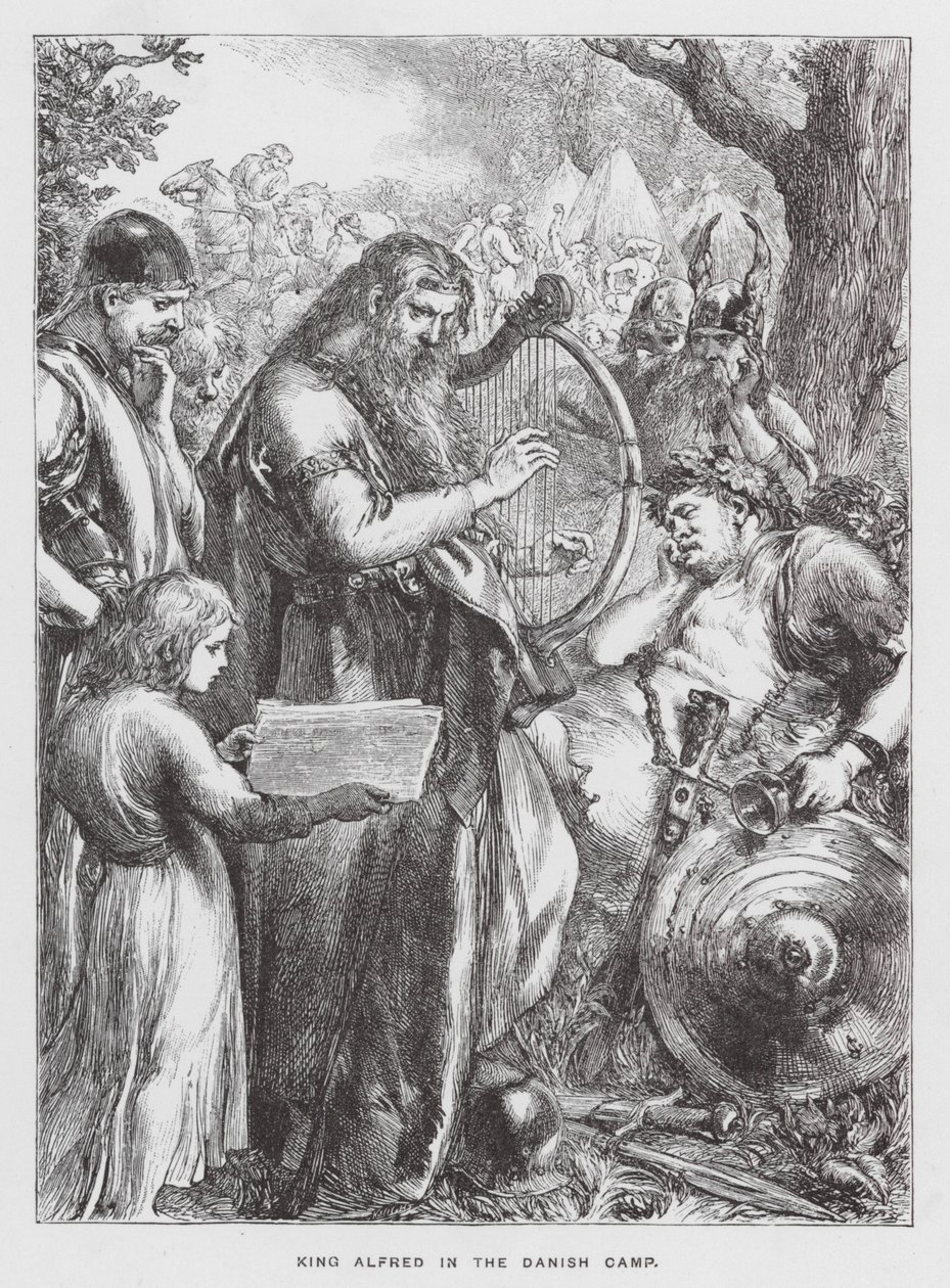 Kong Alfred i den danske lejr (kobberstik) af English School