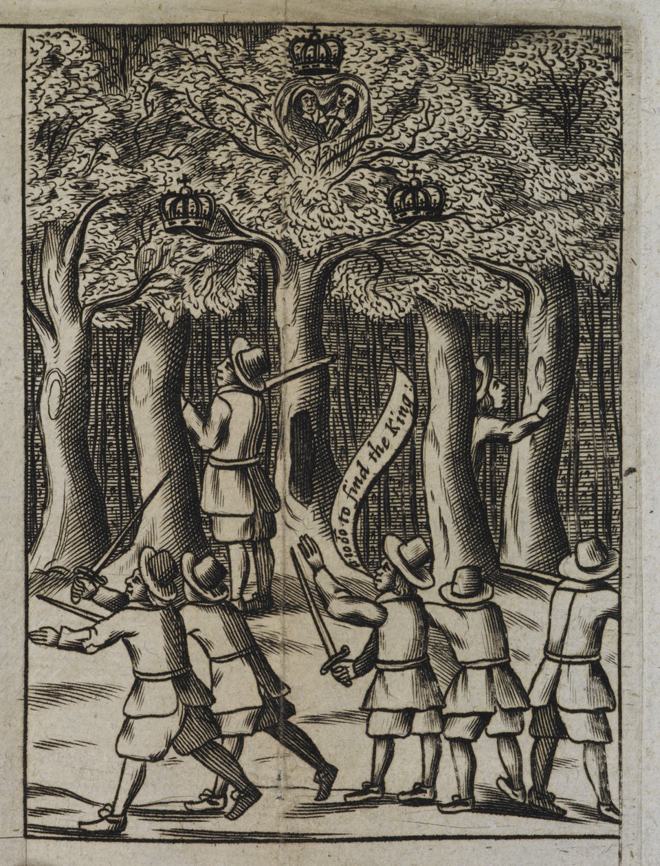 Kong Charles II gemmer sig i Boscobel Woods, fra 