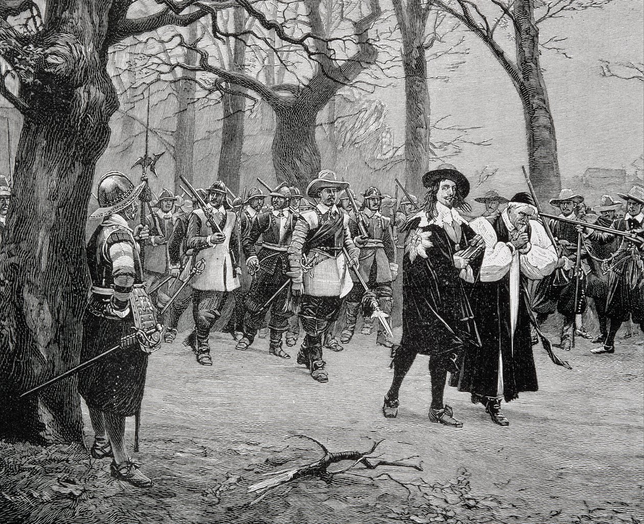 Kong Charles I (1600-49) på vej mod sin henrettelse af English School