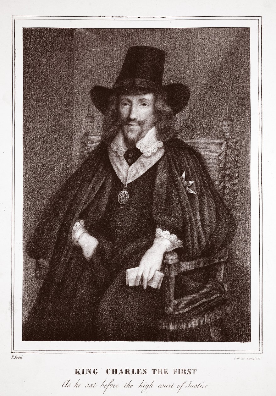 Kong Karl den Første, Da han sad for Højesteret, tilskrevet P. Sudre, indgraveret af de Langlume af English School
