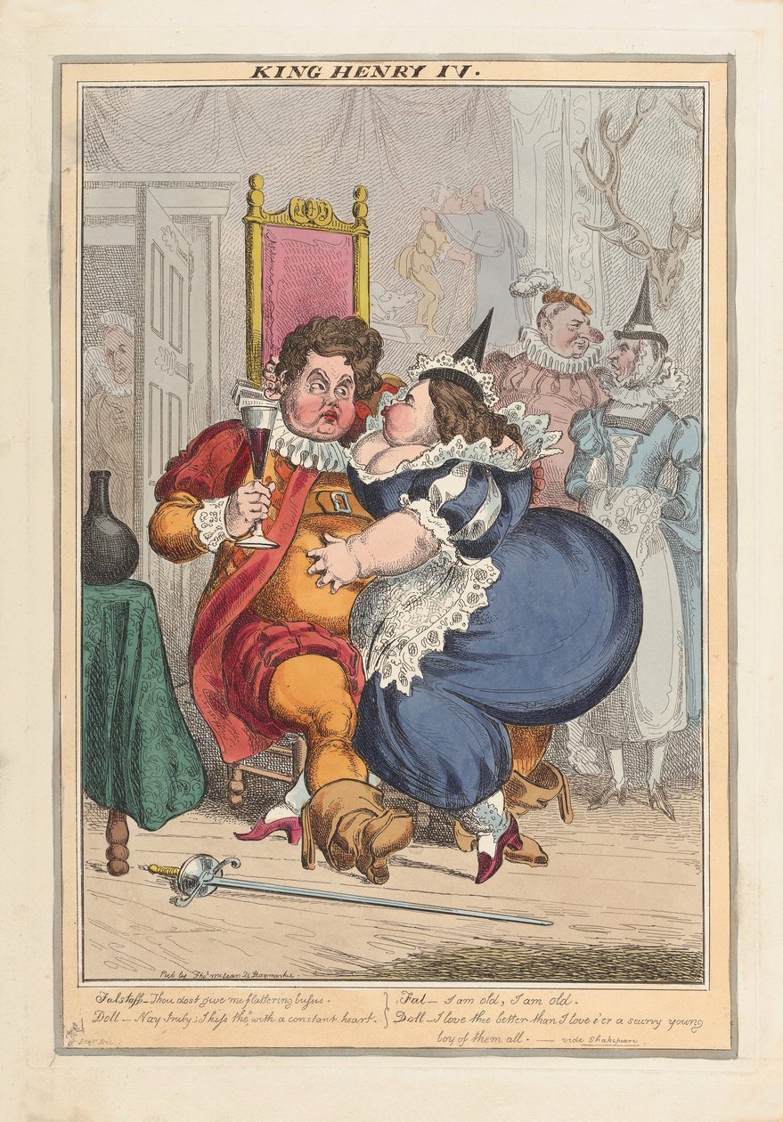 Kong Henrik IV, pub.1827 (håndfarvet gravering) af English School