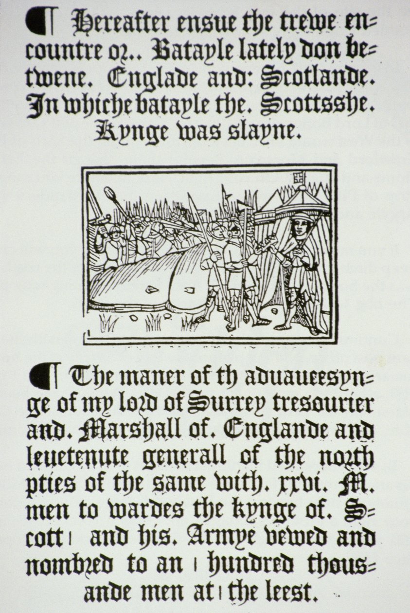 Kong Henrik VIII (1491-1547) og hans riddere efter den engelske sejr over skotterne på Flodden Field, i 1513 af English School