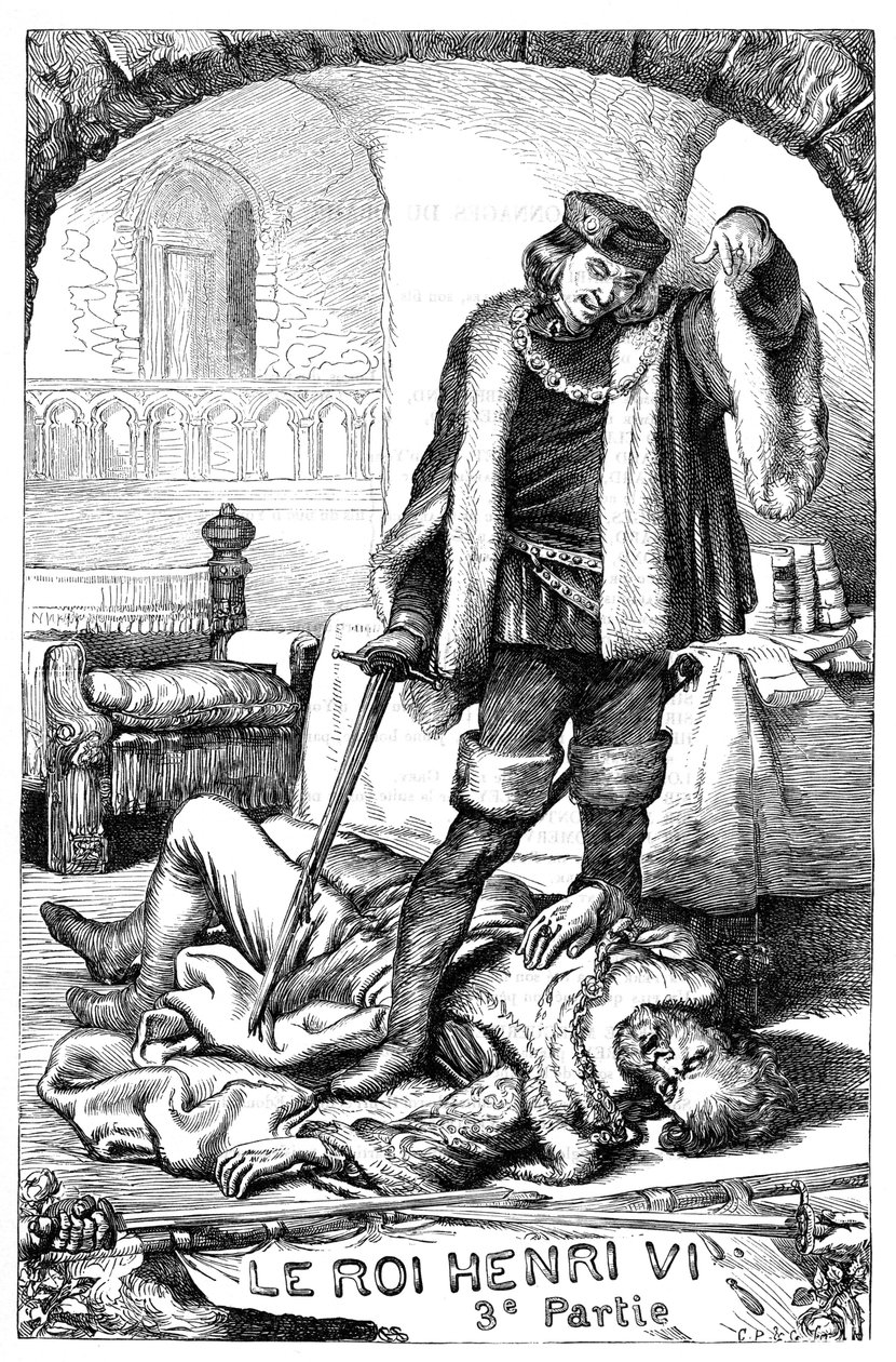 Kong Henry VI - Henry VI Del 3 - Illustration i "" Completes de William Shakespeare"" 1866 - Illustrationerne og den generelle form for denne udgave er lånt fra Cassells illustrerede Shakespeare, udgivet i London af English School
