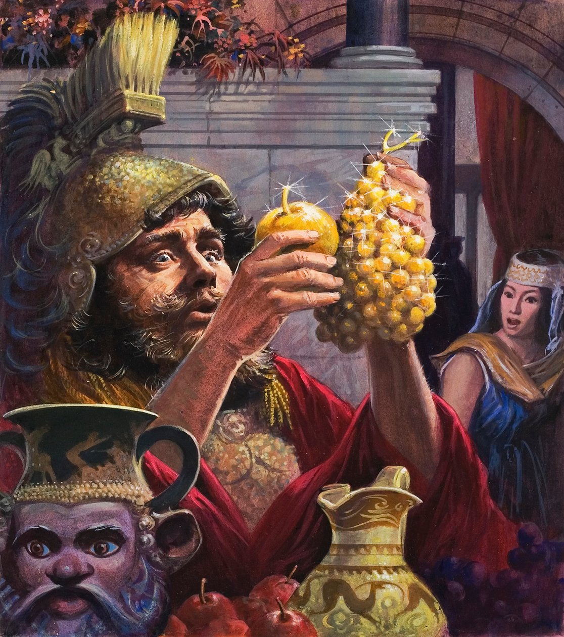 King Midas (gouache på papir) af English School