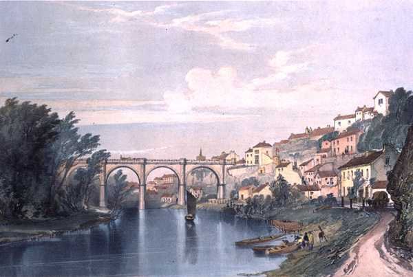 Knaresborough Viaduct, East and West Yorkshire Junction Railway, plade 38 fra Rees