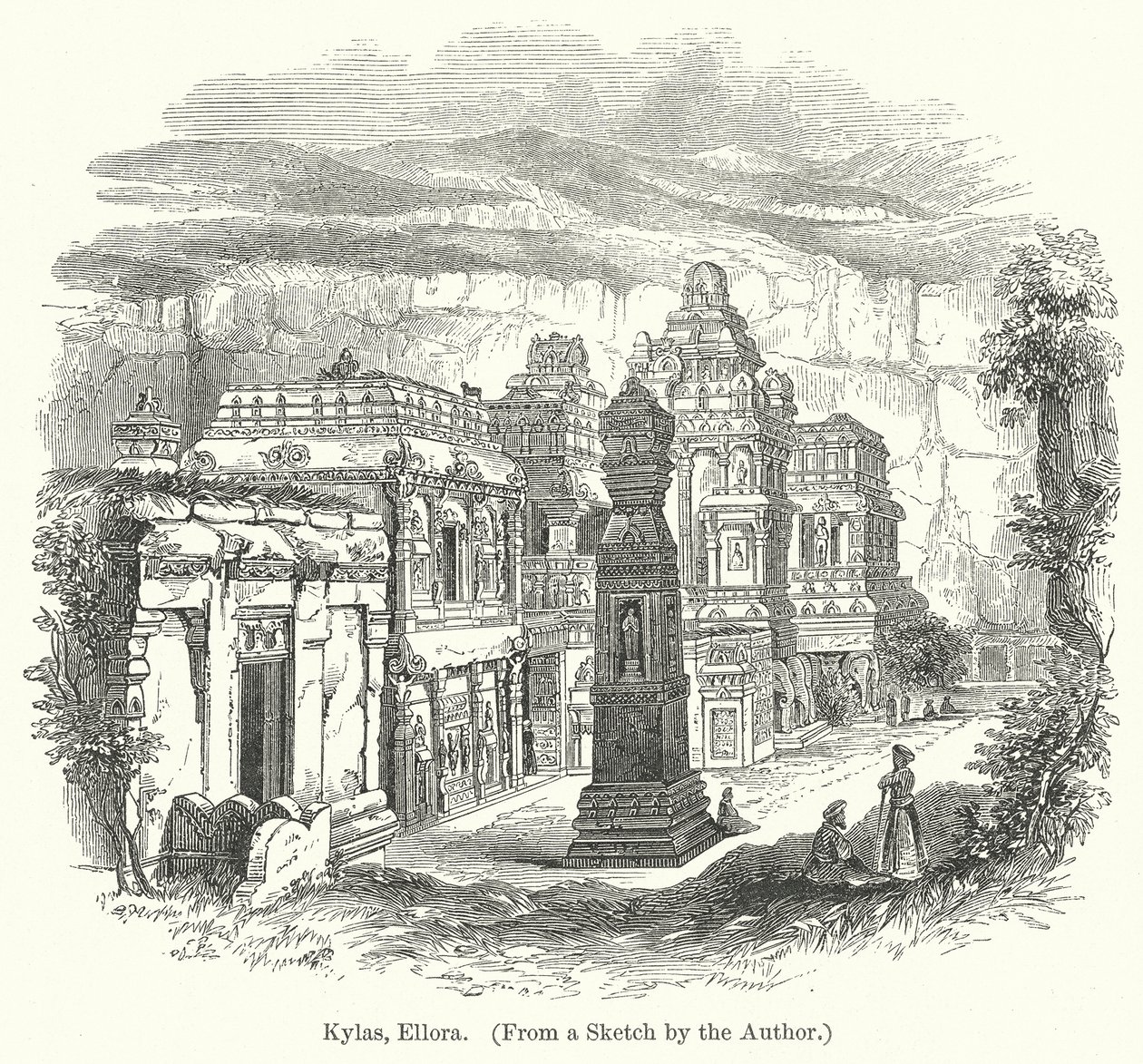 Kylas, Ellora (gravering) af English School