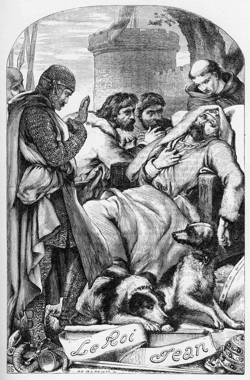 La Vie et la Mort du roi Jean (The Life and Death of King John) - (John Lackland) Illustration i "" Works completes de William Shakespeare"" 1866 - Illustrationerne og den generelle form for denne udgave er lånt fra Cassells illustrerede Shakespeare, pub af English School