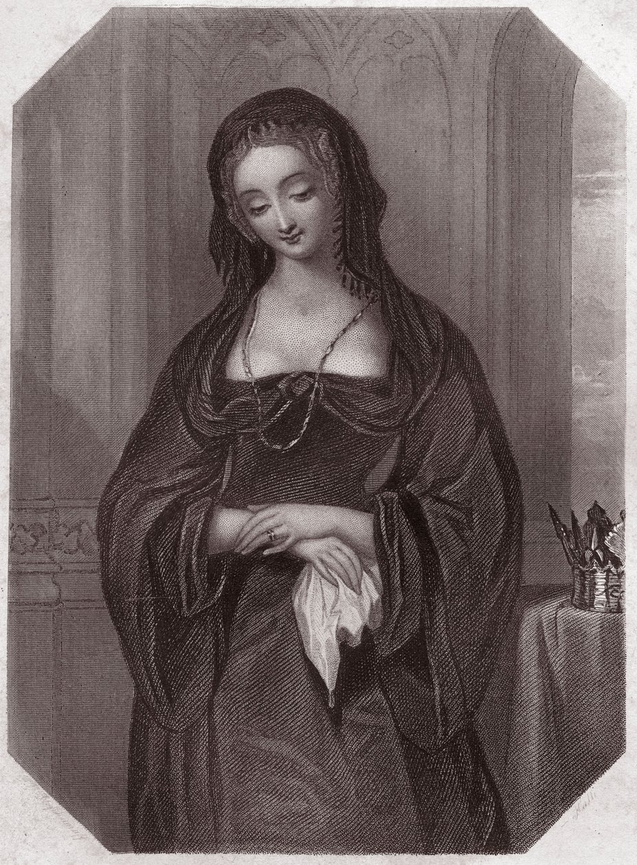 Lady Gray (Henry VI) (Henry VI) (Elizabeth Woodville) i - "" Galerie des femmes de Shakespeare, samling af 45 seriøse portrætter af tidlige London-kunstnere, beriget med kritiske og litterære meddelelser""" omkring 1838 - fra " ” Galleri af kvinderne i af English School
