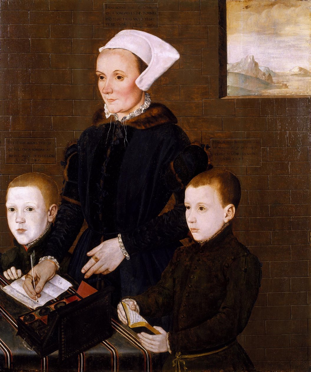 Lady Ingram og hendes to sønner Martin og Steven) af English School af English School