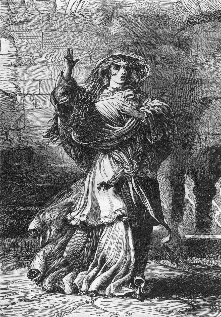 Lady Macbeth (Act II) (Macbeth) - Illustration i "" Completes de William Shakespeare"" 1866 - Illustrationerne og den generelle form for denne udgave er lånt fra Cassells illustrerede Shakespeare, udgivet i London af English School