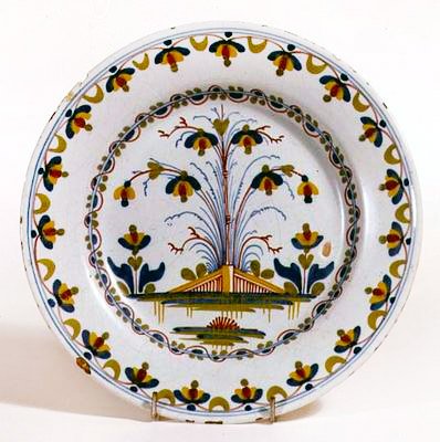 Lambeth Delftware tallerken, ca. 1770 (keramik) af English School