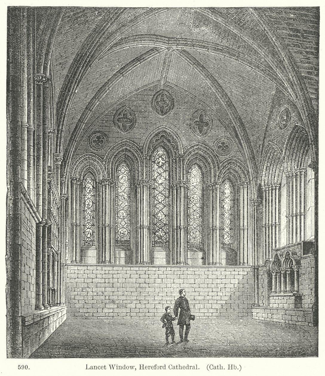 Lancet Window, Hereford Cathedral (gravering) af English School