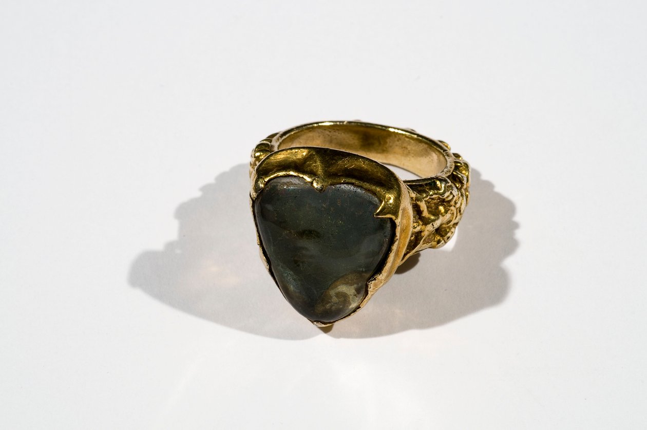 Stor ring båret af William af Wykeham, ca. 1400-tallet (krystal og guld) af English School