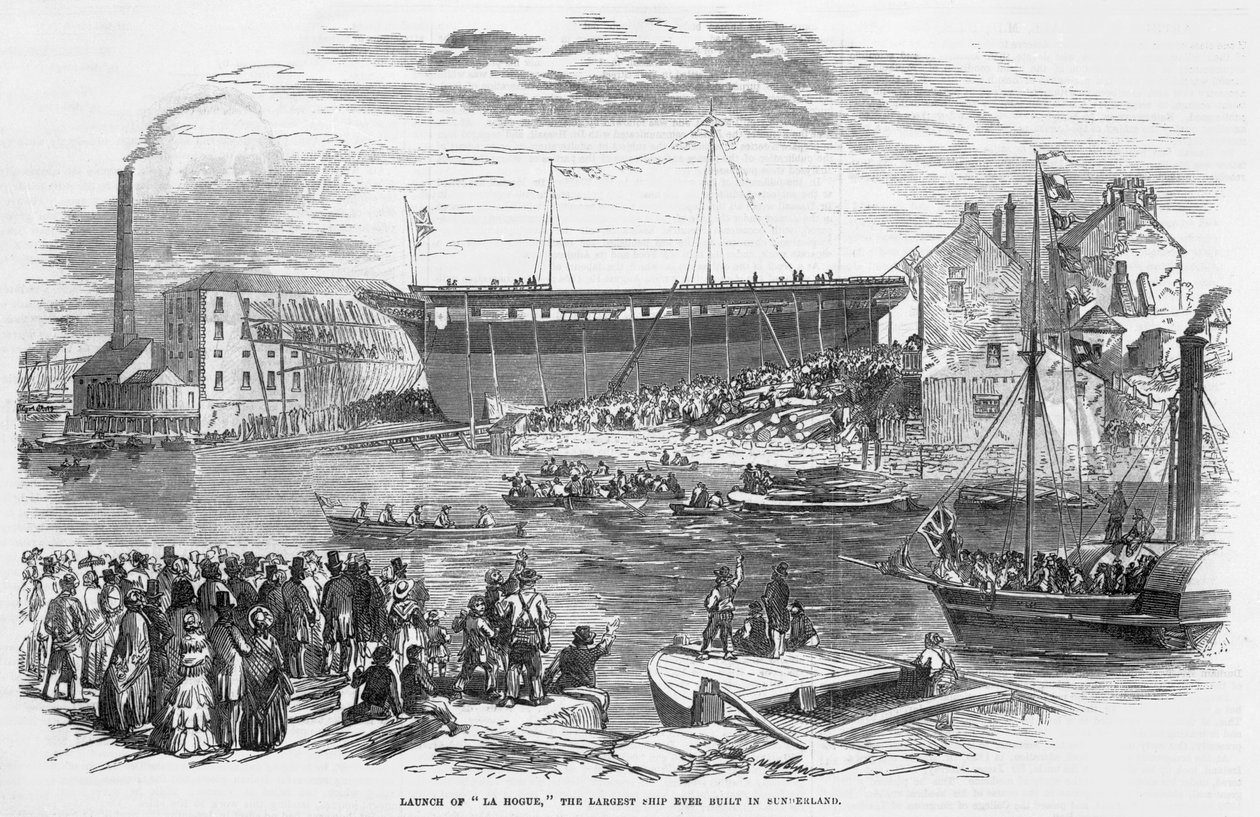 Lancering af "La Hogue", det største skib, der nogensinde er bygget i Sunderland af English School