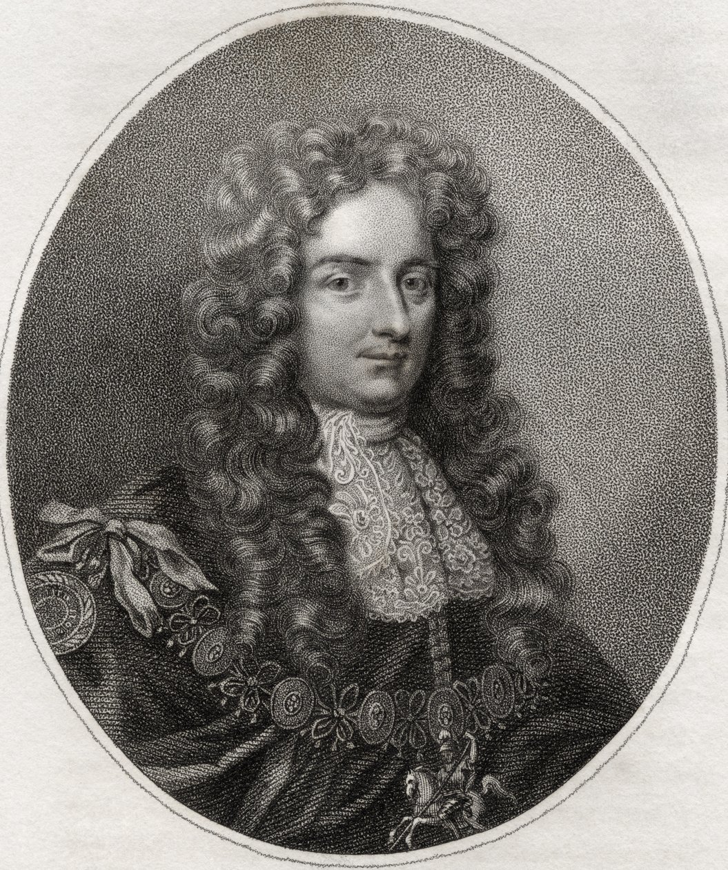 Laurence Hyde, graveret af Bocquet, illustration fra "A catalogue of Royal and Noble Authors, Volume IV", udgivet i 1806 af English School
