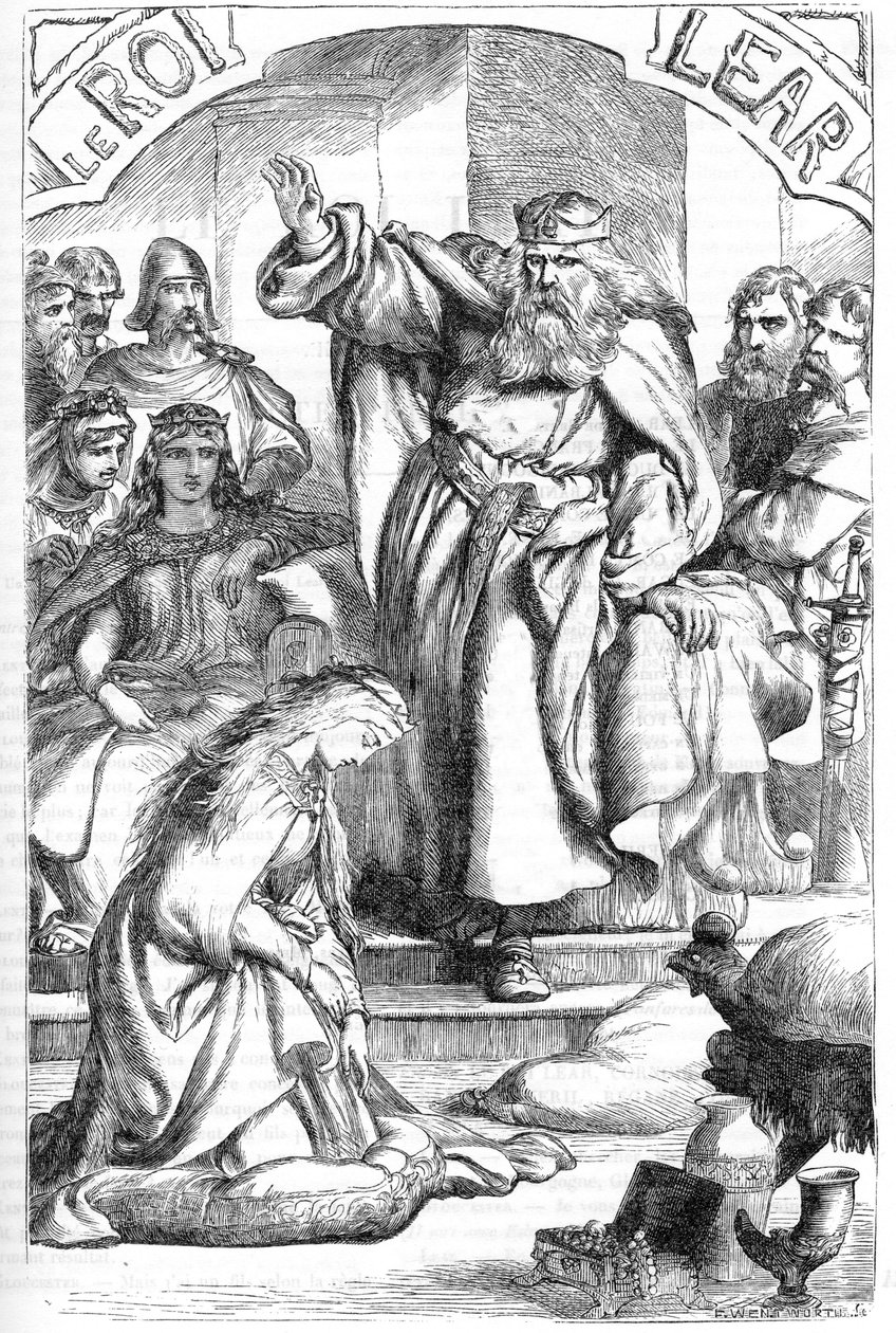 Le Roi Lear - (Kong Lear) - Illustration i "" Værker komplet af William Shakespeare"" 1866 - Illustrationerne og den generelle form for denne udgave er lånt fra Cassells illustrerede Shakespeare, udgivet i London af English School