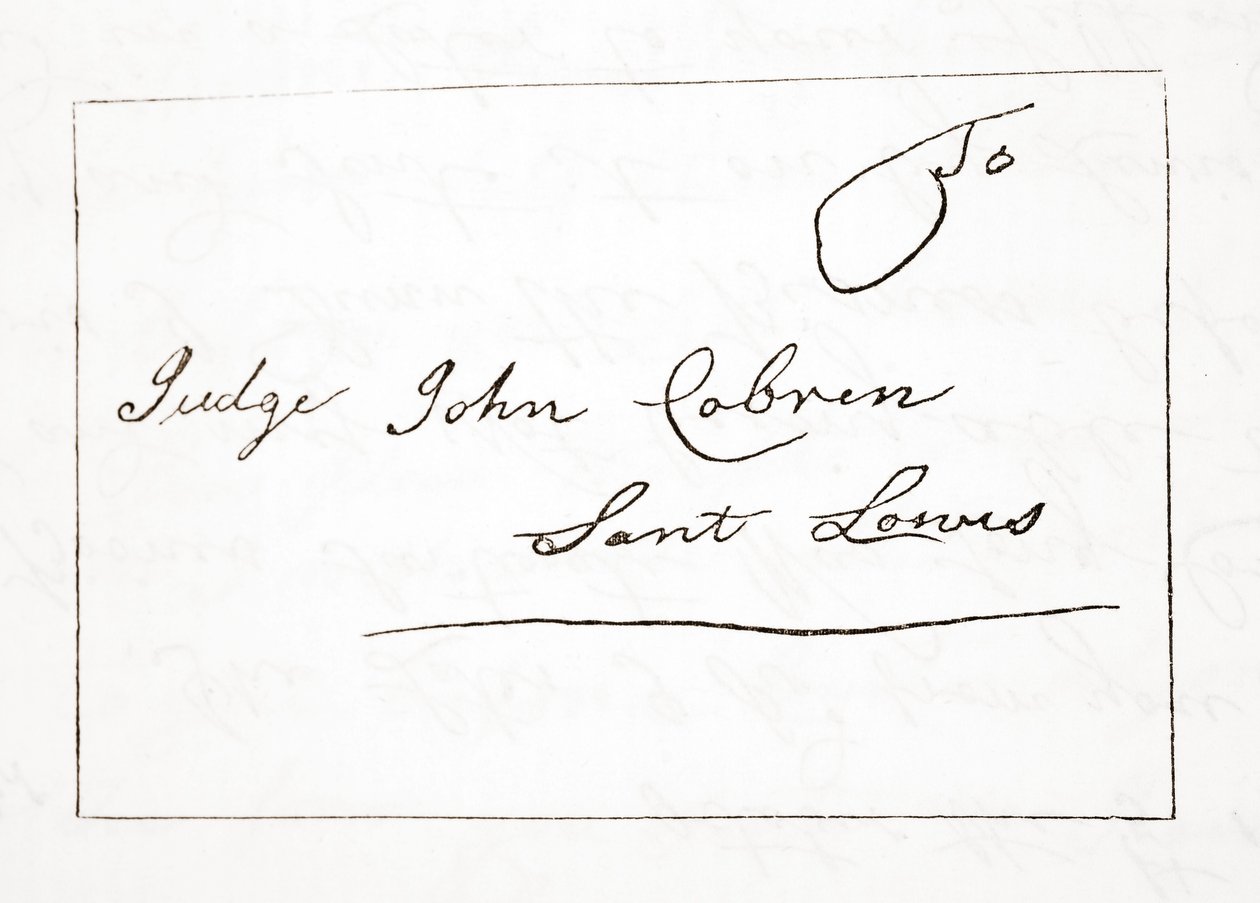 Brev fra Daniel Boone til dommer John Cobren, original dateret 5. oktober 1809 (se også 619584) af English School