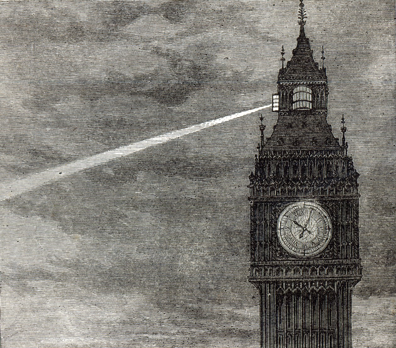 Light on the Clock Tower, Houses of Parliament fra The Illustrated London News, 16. august 1873 af English School