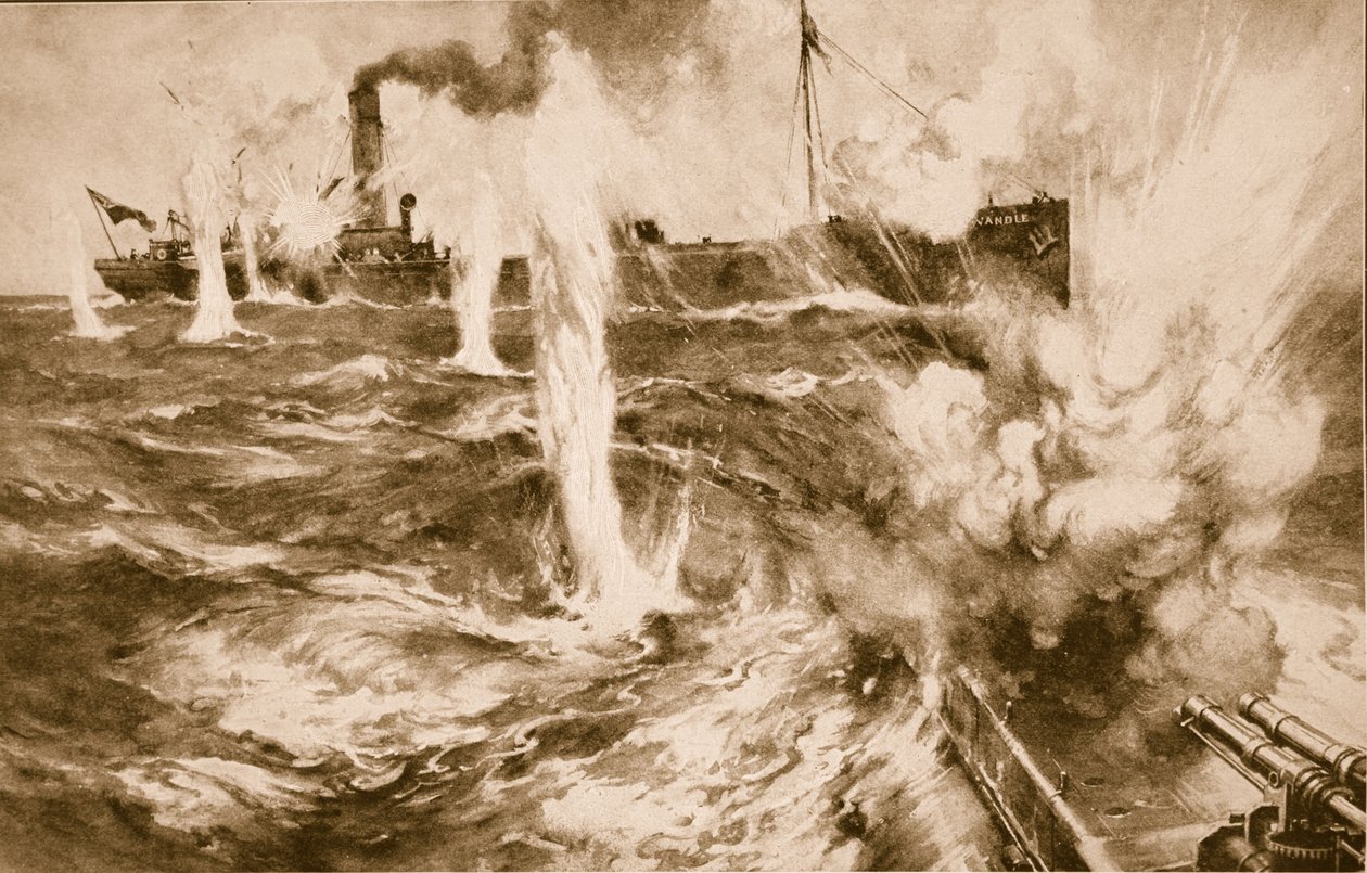 London Collier Wandle fik succes med at engagere en tysk ubåd i Nordsøen den 29. april 1916, 1914-19 af English School