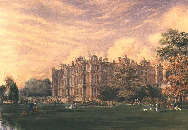 Longleat House, Wiltshire, ca. 1850 (akvarel) af English School