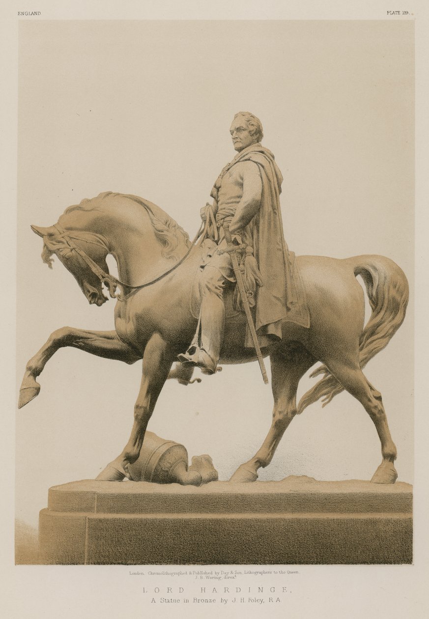 Lord Hardinge, en statue i bronze af J H Foley, R A (chromolitho) af English School