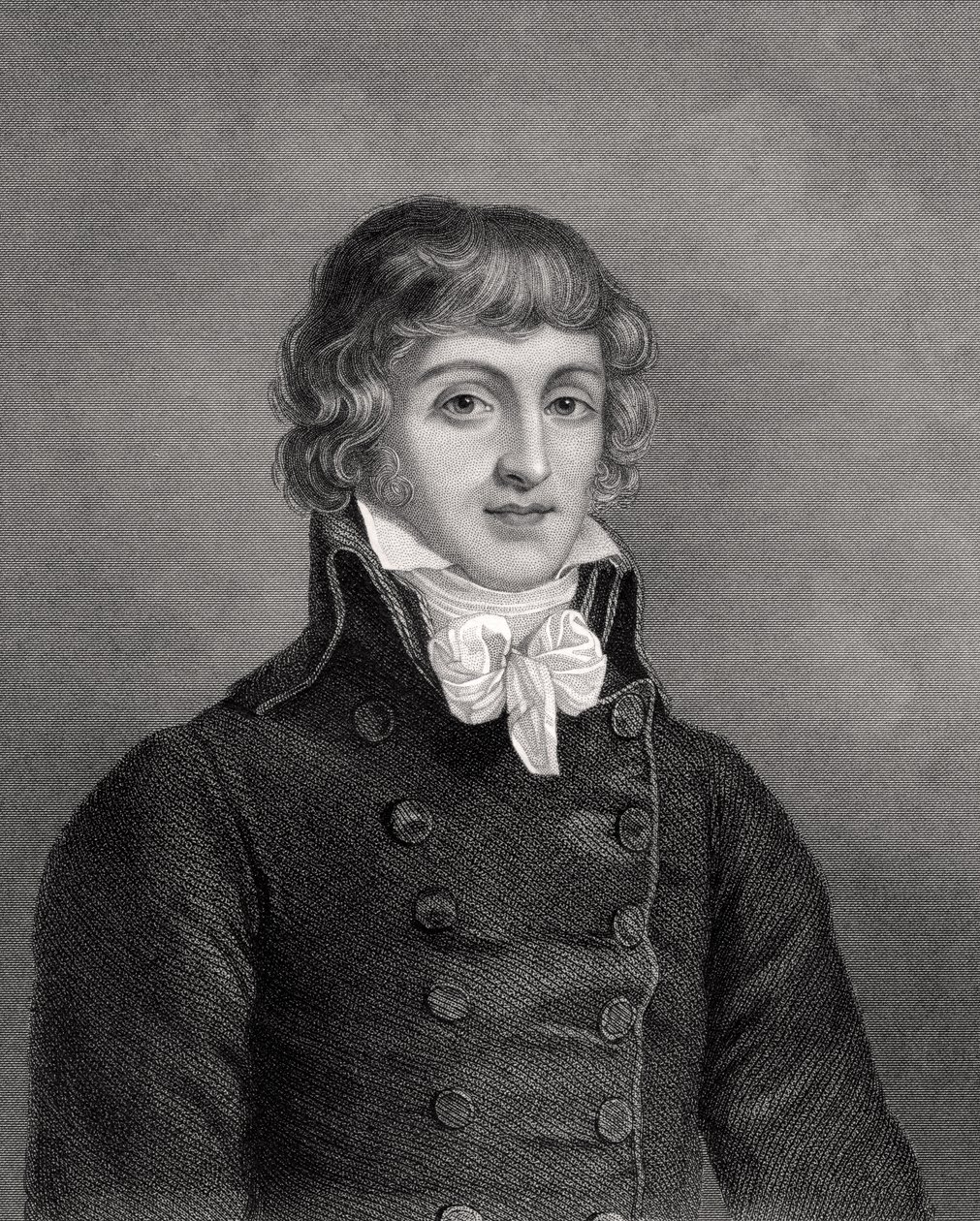 Louis Antonie Leon de Saint-Just, graveret af W.H. Mote, illustration fra 