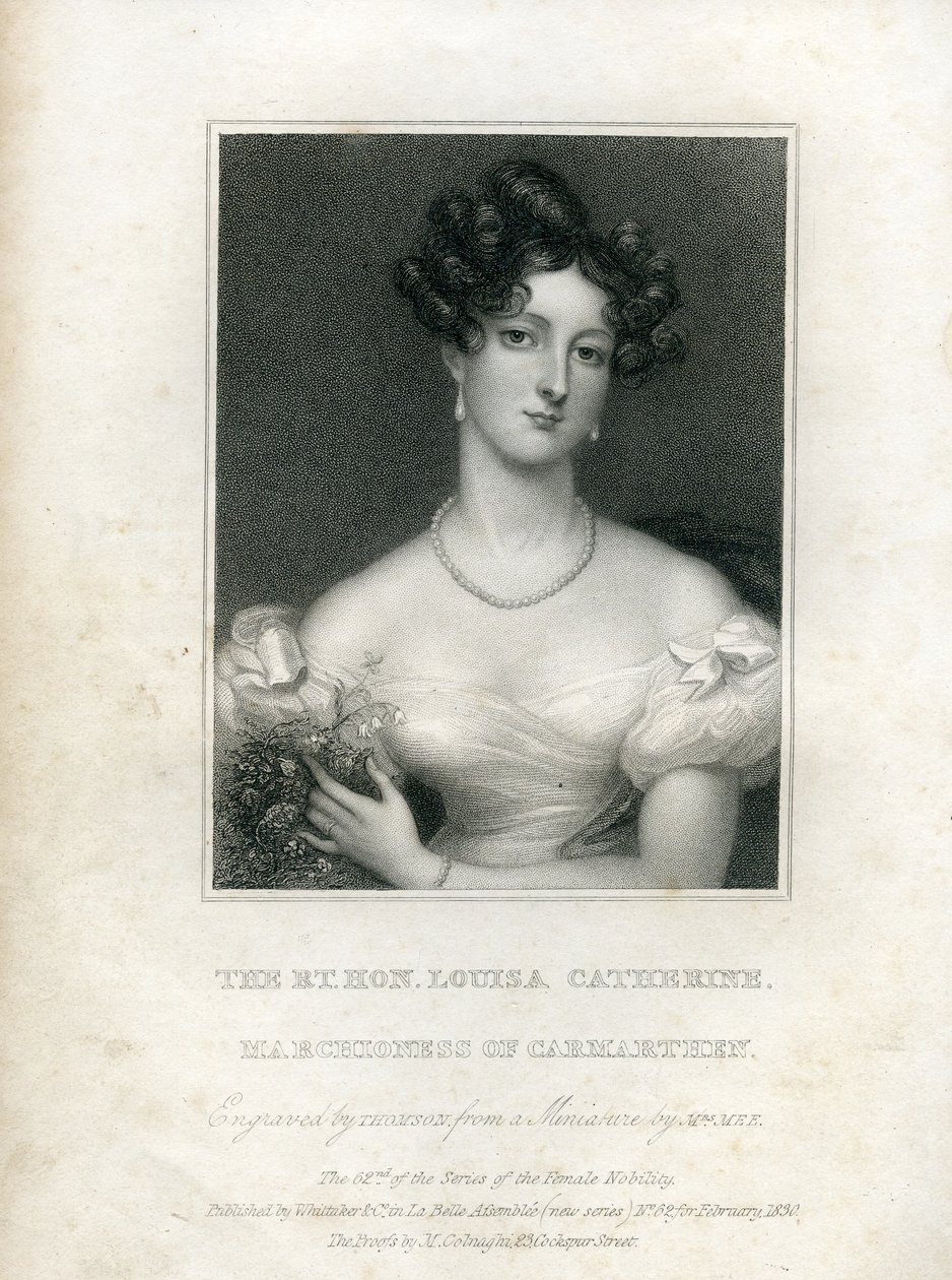 Louisa Catherine Osborne, hertuginde af Leeds, da marchionessen af Carmarthen, 1830 af English School