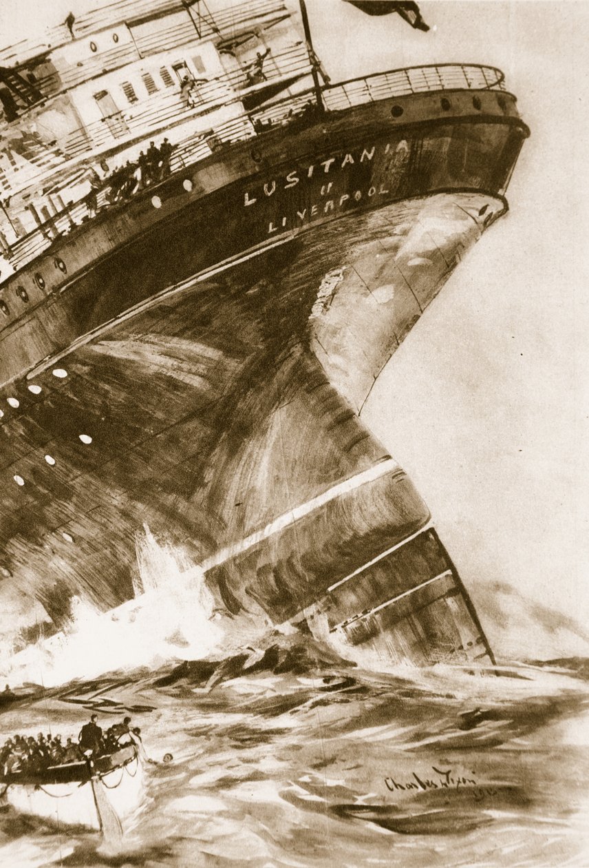 Lusitania, 1914-19 af English School