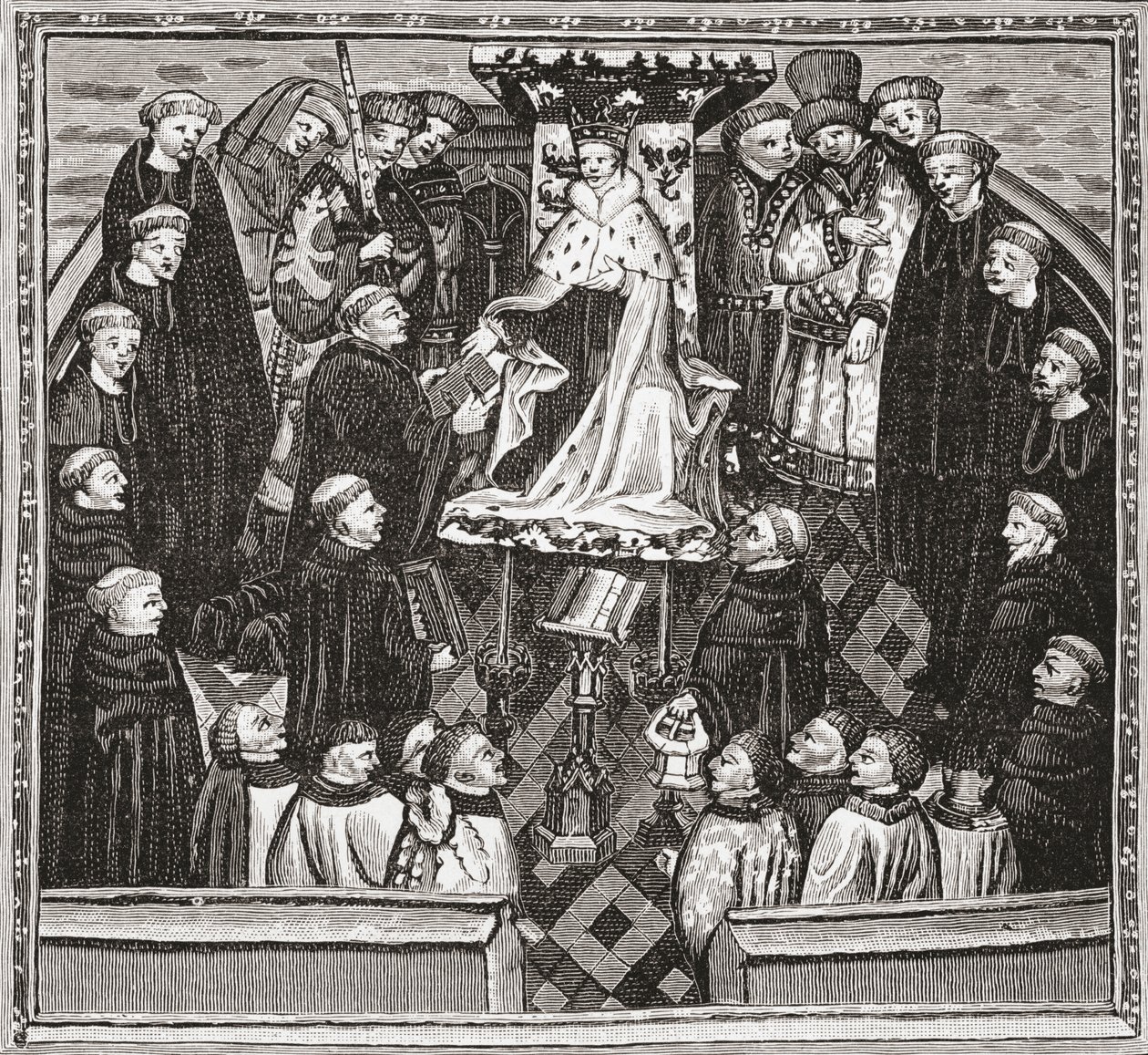 Lydgate præsenterer sin bog for kong Henry V, fra 