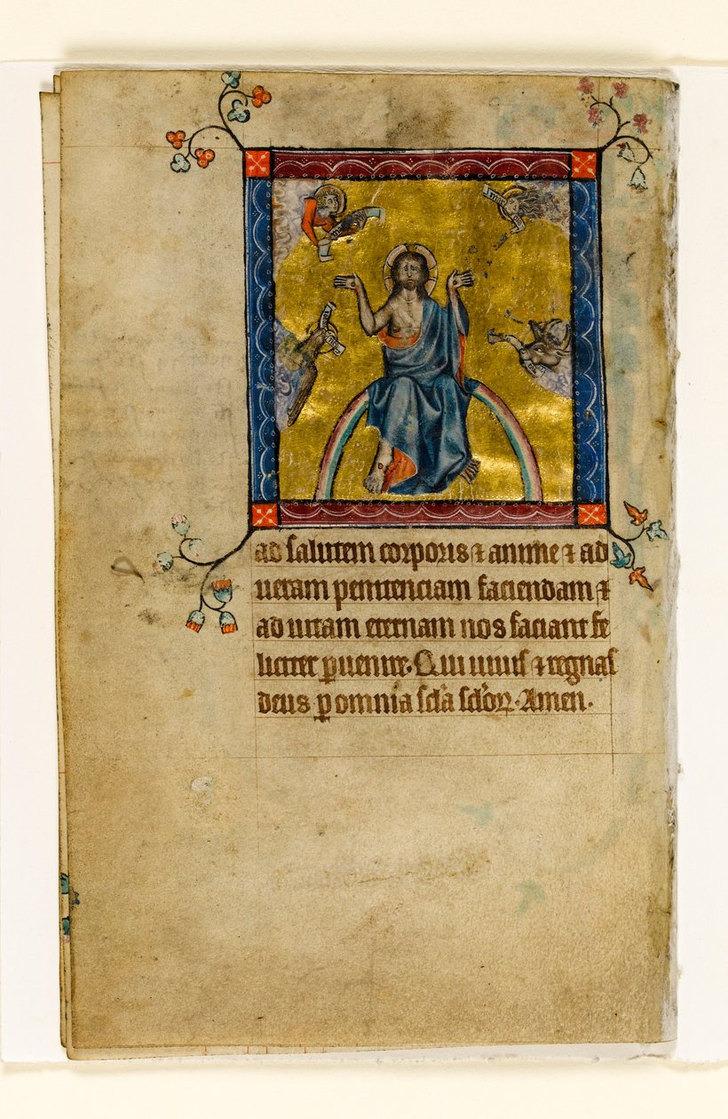 MS 1-2005, fol. 8v: Christ in Judgement, miniature fra Macclesfield Psalter, Use of Sarum, East Anglia, ca. 1330 af English School