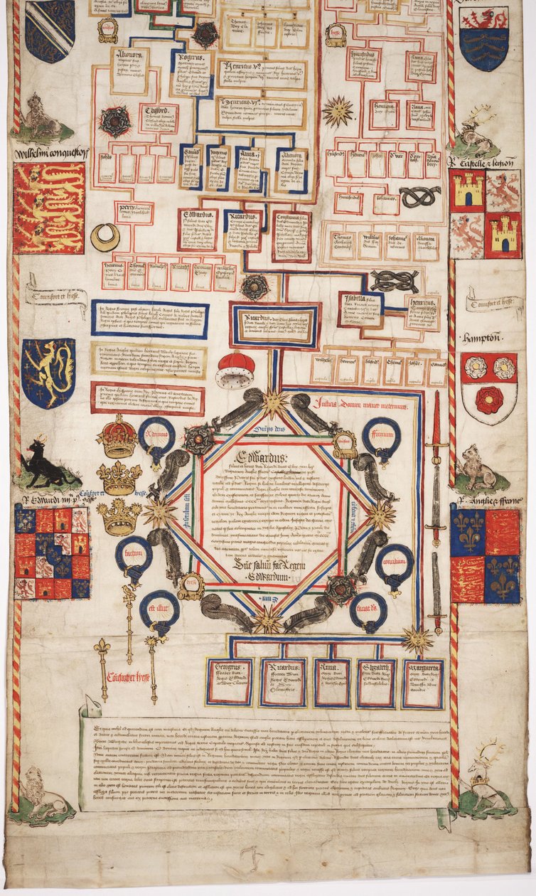 MS Lewis E 201 afsnit 7, Chronicle of the History of the World from Creation to Woden, with a genealogy of Edward IV, c.1461 af English School