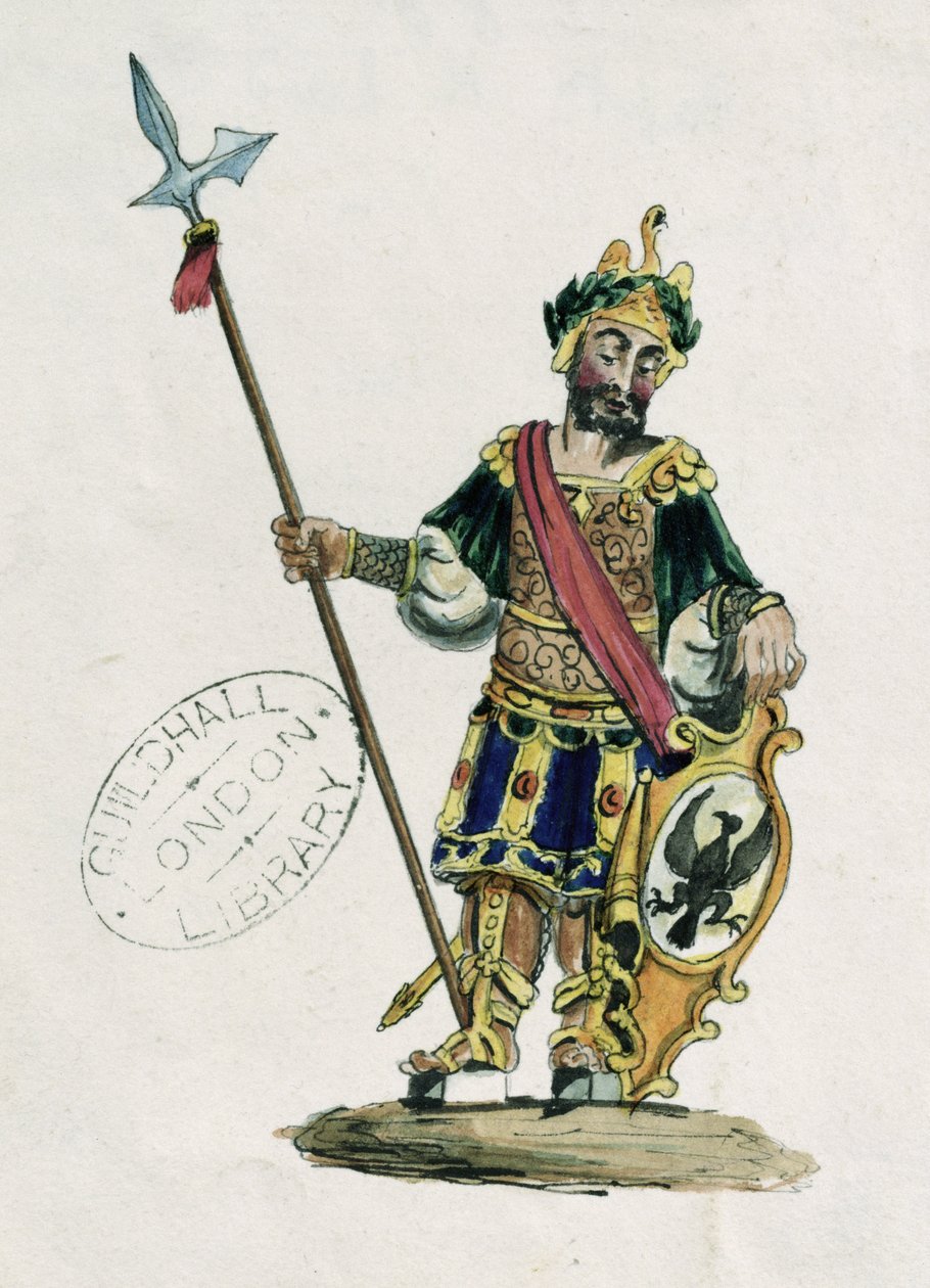 Magog, illustration af Guildhall-statuerne af de legendariske kæmper (se også 106547) af English School