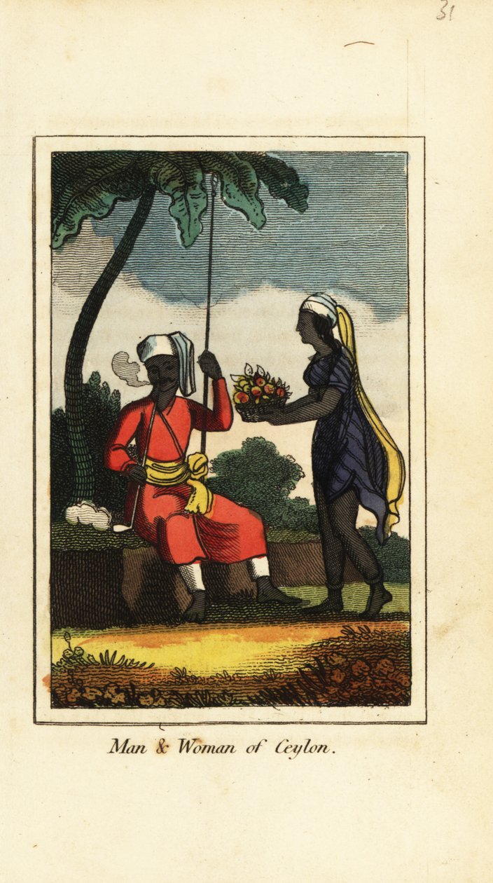 Mand og kvinde fra Ceylon (Sri Lanka) af English School